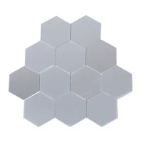 12 Pieces Hexagon Mirror Wall Sticker Removable Mirror Setting Wall Sticker Decal for Home Living Room Bedroom DIY Decor