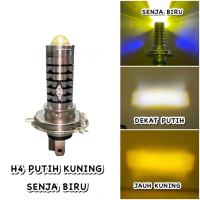 Lampu Utama LED H4 Laser Jauh Dekat PutihKuning Senja Biru