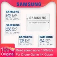 Samsung EVO Plus LOT microSD Card 128GB 64GB 512GB 256GB A2 U3 A1 U1 V30 SDXC Class10 Read Speed up to 130MB/s for Smartphones