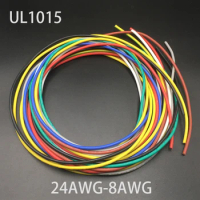 24AWG 2.2mm OD 22AWG 2.4mm OD UL1015 600V 105C Wrapping Tinned Copper Silicone Rubber Stranded Braid Electrical Wire Cable Cord