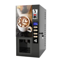 Coin Operate Three Flavors Drink Dispenser Machine Chocolate Milk Powder Tea Coffee Maker Hot Beverage Vending Machine