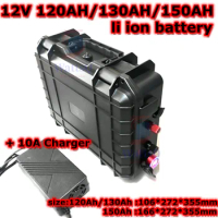 12V 150AH waterproof 12v 120ah lithium ion 12V 130Ah bateria li ion for 1200w Golf Cart UPS Boat RV inverter + 10A Charger