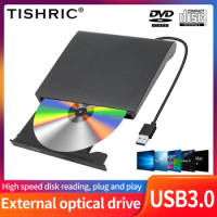 TISHRIC USB 3.0 External DVD CD Drive DVD-RW/CD-RW Drive Player CD-ROM DVD-ROM Slim Portatil For Laptop Notebook PC