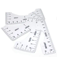 4Pcs/Set T-Shirt Alignment Ruler For Guiding T-Shirt Design Fashion Rulers With Size Chart DIY Drawing Template Craft Tool