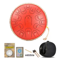 Steel Tongue Drum Steel Drum 15 Notes Musical Drum With Bag Music Book Finger Picks For Camping Travelling Hiking Meditation