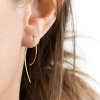HI MAN European Simple Metal Ear Line Earrings Women Abstract Beauty Punk Hip Hop Fashion Trend Party Jewelry Friendship Gift