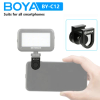 BOYA BY-C12 Aluminum Clamp with Cold Shoe Mount for Attaching accessories Smartphone Tablet Microphone LED Light Vlog Video Live