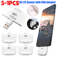 Portable 4G Router with USB Adapter Wireless 4G LTE Modem Router Type-C Mobile Router for RV Travel Vacation Camping Remote Area