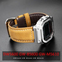 24x16mm DW5600 Upgraded version Nubuck Leather Watch Strap Black Khaki Green Business Strap For Casio DW5600 GW-B5600 GW-M5610