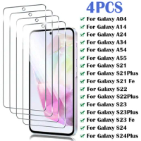 4Pcs Tempered Glass For Samsung Galaxy A55 A54 A14 A34 A24 A04 Screen Protector For Samsung S22 S23 Plus S21 Fe S24 Ultra glass