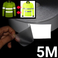5M Reflective Strip Heat Transfered 2cm/5cm Reflective Tape Sticker Material for Bag Shoes Handmade Iron on Roadway Safety