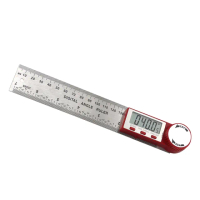 電子尺 測量工具 不銹鋼尺身 折疊尺 公英制 量角尺 B-ALG200(量角器 量尺 45度角)