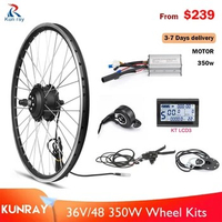 KUNRAY EBike Kit Electric Bike Conversion Kit 36V 350W Ebike Set Powerful Adult Mountain E Bike Kit Electric Drive 26 28 LED LCD