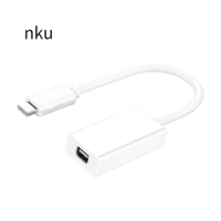 Nku USB-C To Mini DP Converter USB 3.1 Type C Thunderbolt 3 To Mini DisplayPort 4K60HZ Adapter Cable for Laptop Macbook Pro