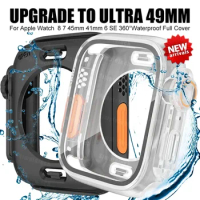 Upgrade to Ultra 49mm For Apple Watch 8 7 45mm 41mm Waterproof 360°Full Cover For iWatch 6 5 4 44mm 40mm Change to Ultra Case