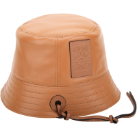 LOEWE 納帕小牛皮皮繩裝飾漁夫帽(棕色)