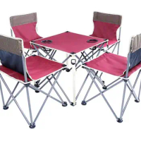 5pcs/set Travel Ultralight Foldable Chair Table Group Portable Beach Chair Hiking BBQ Picnic Party Fishing Chair Table set