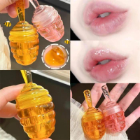 Peach Honey Canned Lip Oil Moisturizing Lip Balm Long Lasting Not Sticky Natural Lip Tint Daily Makeup Anti-drying Lip Oil Mask
