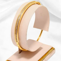 ￼Yaxiya Gelang Bangle Wanita Permata Perhiasan Imitasi Lapis Emas 18K 144