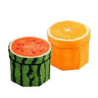 【May Shop】創意仿真水果收納盒凳子 鳳梨 西瓜 木頭 檸檬 橘子 奇異果(多款選擇)