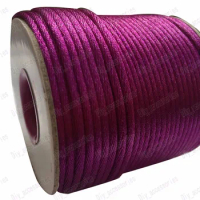 1.5mm Dk Purple Rattail Satin Nylon Cord Chinese Knot Beading Cord+Macrame Rope Bracelet Cords Accessories 80m/roll
