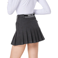 【BLKTEE GOLF】女高爾夫側口袋毛料短裙-花灰.黑(高爾夫女裙 百褶裙 短裙 A字裙)