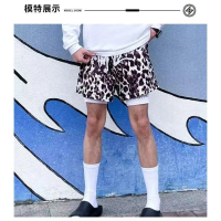 Leopard Print Beach Shorts Swimming Shorts Men Quick-Dry Sports Casual Shorts Summer Loose Breathabl