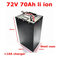 lithium ion battery 72v 70Ah li-ion with 100A BMS for 6000w 7200w bicycle bike tricycle scooter Forklift +10A charger