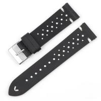Onthelevel Genuine Leather Rally Watch Strap Porous Breathable Watchbnad 19mm 20mm 22mm Handmade Wristband Watch Accessories #D