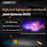 Black Laptop Intel Celeron J4125 15.6 Inch Windows 10 11 Pro 1920*1080 Game Office Laptop 12GB RAM 512GB/1TB SSD NoteBook