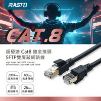 (現貨)RASTO 超極速 Cat.8 鍍金接頭SFTP雙屏蔽網路線 1M/2M/5M