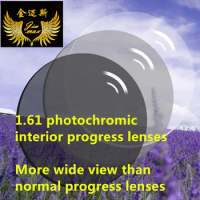 1.61 photochromic progressive prescription quality lenses anti scratch uv400 protecion thin CR39 multifocal glasses lens