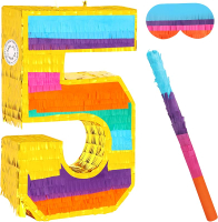 Rainbow Number 6 Pinata for 6th Birthday Party Decorations Fiesta Centerpieces Kids Anniversary Cele