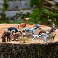 實心仿真動物模型玩具迷你野生動物微景觀青蛙狼獅猴子熊馴鹿麂子