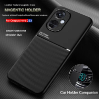 For Oneplus Nord CE3 Shockproof Case Magnetic Car Holder Leather Silicone Case Oneplus 11/Oneplus Ace2/Oneplus Nord CE3 Lite on