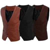 Rompi vest Cowboy Casual Semi kulit Sintethysh / Vest rompi pria wanita motor touring / jaket rompi 
