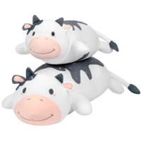 Mewaii Cow Plush Long Body Pillow White Cow Stuffed Animals Squishy Pillow Cute Cuddle Plush Cattle Pillow Toy Girls BoysGift