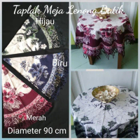 STOK BARU!!! Taplak Meja Bulat Batik Pekalongan - Biru