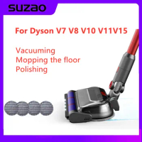 Motorized Floor Brush Head For Dyson V7 V8 V10 V11 V15 Vacuum Cleaner Soft Sweeper Roller Wet Dry Mopping Head With Mops