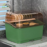 加厚碗筷收納盒帶蓋防塵廚房雙層碗柜放碗盤碟收納架瀝水置物架子