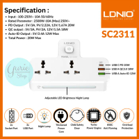 LDNIO Stop Kontak Power Socket Colokan Listrik USB C Fast Charge Lamp - SC2311