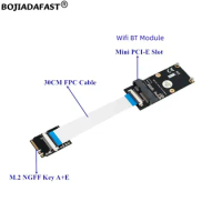 NGFF M.2 Key A+E Interface to Mini PCI-E Wireless Adapter Card + Flexible FPC Cable For AX200 AX210 Wifi BT Module