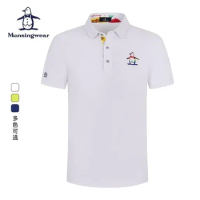 MUNSINGWEAR Golf Shirts for Men Lapel T-shirt 2024 New Summer Short Casual Short Sleeve Top New Golf Polo Shirt Golf Clothing
