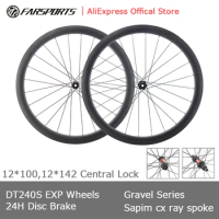 Farsports New Gravel Wheels DT240S EXP SP Hub Central Lock Tubeless Wheelset 24H/24H Carbon Wheels