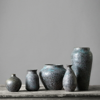 日式禪意花器小花瓶迷你水養鮮花綠蘿復古花道皿茶室陶瓷擺件裝飾