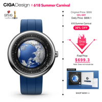 CIGA Design Blue Planet Men's Watches High-end Luxury Mechanical Automatic Watch Stainless Steel / Titanium Case Wrist Timepiece