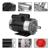 5HP Electric Air Compressor Motor 22Amp 3450RPM 1Phase 7/8" Shaft 230V CW/CCW Rotation Single Phase Motor for Air Compressor