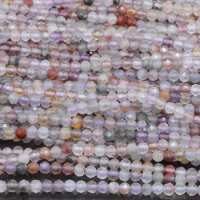 Natural Super Seven Quartz Faceted Round Beads 2mm