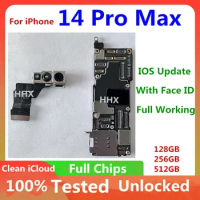 For iPhone 14 Pro Max Motherboard With Face ID Clean iCloud Logic Board Support OS Update Full Working Chips 128GB 256GB NO FACE