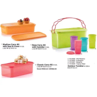 Tupperware Shallow Carry All dengan Seal dan Cover 3.2L & Big Deep Carry All dengan Carolier 9.0L un